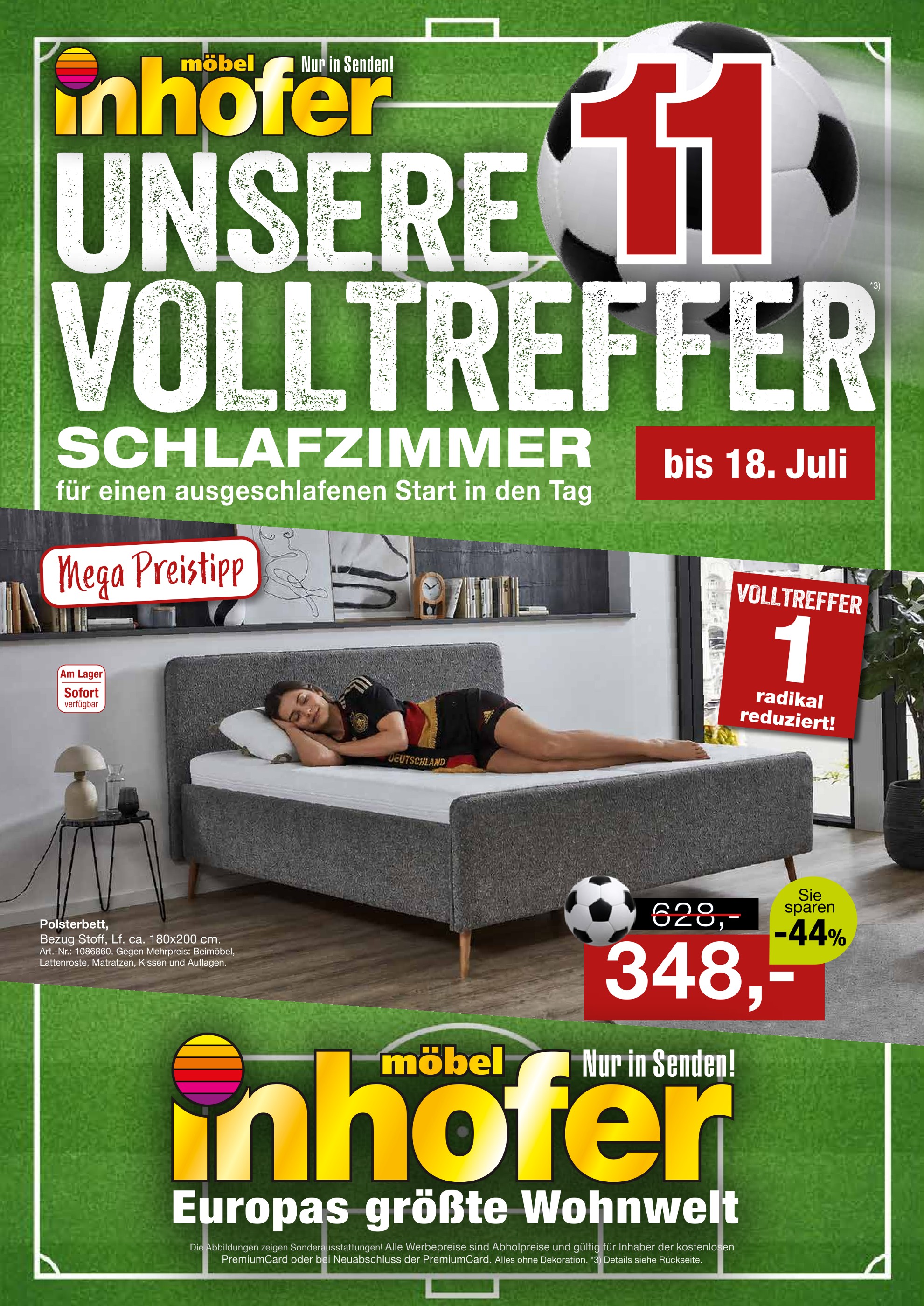 Aktueller Möbel Inhofer Prospekt, "UNSERE VOLLTREFFER - SCHLAFZIMMER", mit Angeboten der Woche, gültig von 11.06.2026 bis 11.06.2026